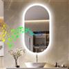 LUVODI Bluetooth Specchio Bagno Led Luce Ovale Ora Data 80x50cm Antiappannamento 3000K-6000K Dimmerabile 3 Colori Luce Funzione Memoria Resina Specchio Smart Retroilluminato Bagno Bluetooth Musica