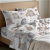 Mahome Set Lenzuola Francese Cotone 100% Puro Italiano Morbido - Completo Letto Francese Lenzuolo Sopra 200x300, Lenzuolo con Angoli Sotto 140x200+h25, 2 Federe 50x80 - Made in Italy
