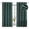 YSTELLAA Tenda 100% Oscurante Da Interno 2 Pezzi, 140×160cm, Tenda Velluto Fonoassorbenti, Tende Termiche Isolanti Per Interni, Con Anelli, Moderne, Per Camera Da Letto, Verde