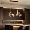 MIRVESTO Nero Lampada Moderna A LED, Lampadario A Sospensione con Sfera di Vetro per Tavolo da Pranzo, Paralume A Bolle Regolabile, Lampadina G9 (90x30cm)