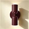 ZTWLEED Applique da Parete Interno,Lampada da Parete 2 Flamme E27 20CM | Illuminazione Verso L'alto e Verso il Basso per Soggiorno Balcone Scala Ufficio Camera dei bambini Toeletta,Borgogna