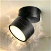 EBION GX53 - Faretto da soffitto, orientabile a 90°, IP65 | Faretto da interno per camera da letto, bagno, corridoio, balcone, rotondo, in alluminio, nero (senza lampada)