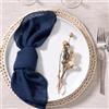 MLMW Set di 6 tovaglioli di stoffa blu navy, in lino, lavabili, 41 x 41 cm, per feste di laurea, matrimoni, baby shower, compleanni, decorazioni da tavola in stile bohémien
