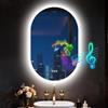 LUVODI 90x60cm Bluetooth Specchio Ovale Bagno Led Luce Antiappannamento 3000K-6000K Dimmerabile 3 Colori Luce Funzione Memoria Specchio Resina Retroilluminato Luce Bagno, Orizzontale o Verticale