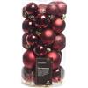 Kaemingk Decoris, 30 palline di Natale infrangibili di lusso, Plastica, colore: rosso buco