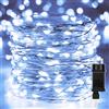 Erwawee Luci Albero di Natale Filo di Rame Stellato, 30M 300 LED Catena Luminosa Bianco Freddo,8 Modalità Luci Stringa da Esterno Interno Impermeabile IP44 Decorazioni Natalizie per Natale,Festa,Casa,Giardino