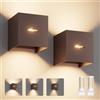 Klighten 2 Pezzi Applique da Parete Esterno con Lampadina G9 Sostituibile | Angolo del Fascio Regolabile, Impermeabile IP54, Corpo in Alluminio, 3000K Lampada da Parete per Interno/Esterno (Bronze)