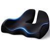 Benazcap Cuscino per sedile per alleviare il dolore,design ergonomico a forma di U | per sedia da scrivania, seggiolino auto, sedia da gioco/sedia a rotelle, nero