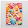 Giallobus - Quadro - 13 - Stella e conchiglie - Tela Canvas Telaio Standard - 70L x 100l cm - Pronto da appendere - Quadri moderni per la casa