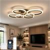 YOLEDY Lampadario Led Soffitto con Telecomando & APP, Plafoniera con 6 Anelli, Lampada da Soffitto Dimmerabile, Memoria di Luce con Timer, Lampadario Moderno Soggiorno Camera da Letto Ufficio, Nero