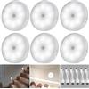 Weinsamkeit 6 Pezzi 8 LED Luce Notturna LED Ricaricabile USB, Luce Wireless con Sensore di Movimento, Luce Notturna Automatica, con Striscia Magnetica o Stick-on, Perfetti per Armadio, Corridoio, Scale, ecc (A)