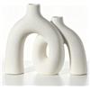 CEMABT Set di vasi moderni in stile nordico boho, elegante decorazione per la casa in ceramica bianca opaca per soggiorno, libreria, caminetto, tavolo d'ingresso e consolle, decorazioni per mensole