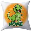 Puzzletee Cuscino Tirannosauro - NOME PERSONALIZZATO - T-rex - Dinosauri - Bimbo - Cuscini Simpatici - Cameretta Bimbo - Regalo