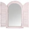 Esschert Design - Specchio da parete a forma di finestra con 2 battenti, ca. 59 cm x 38 cm x 4,5 cm, colore: bianco
