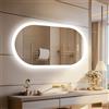 LUVODI Ovale Specchio Bagno con Luce 120x60cm: Specchio Retroilluminato LED Bagno con Antiappanamento, 3000K-6000K Dimmerabile, Funzione Memoria, Specchio in Resina, IP56, Orizzontale/Verticale