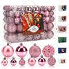 Aitsite 100 pezzi palline per albero di Natale rosa palline di Natale 6CM/4 cm/2 cm plastica decorazioni per albero di Natale ornamenti da appendere alla parete ornamenti palline per albero di Natale