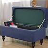 XGANGM Fodera Pouf Poggiapiedi Rettangolare con Coperchio Copri Pouf Rettangolare Elasticizzato Apribile Copri Ottomano Copertura Cassapanca Contenitore Fodera Panca Pieghevole,Darkblue,1medium