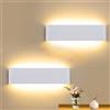 CANMEIJIA Applique da Parete Interno, 2 Pezzi 41CM Luce LED Moderne Bianco Caldo Applique Camera da Letto 16W 3000K Lampada da Parete Interno Luci da Parete per Soggiorno Armadio Bagno Corridoio Scale