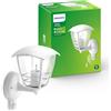 Philips Creek Applique LED da esterno con sensore di movimento, Bianco | Resistente a intemperie, Alluminio durevole, Design classico a lanterna, Lampadina E27 venduta separatamente