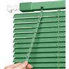 Generico Veneziana in Alluminio per Finestre, 40 60 70 90 100 110 140 160 170 190 200 215 cm Protezione dalla Luce e Visibilità Esterna, Kit di Fissaggio a Muro Incluso(Green-8)