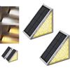 Hliloy Luci a energia solare per esterni, impermeabili, IP67, con accensione automatica per gradini, scale, decorazione da cortile (luce calda, 2 pezzi)