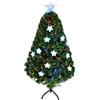 HOMCOM Albero di Natale Artificiale 120cm con Fibre Ottiche e LED Verde | 16 Luci, Decorazioni a Forma di Fiocco di Neve