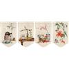 Hiseng 4pcs Tenda da Porta Stile Giapponese, Finestra Corta Interna per Cucina, Divisoria per Ristorante Corridoio Decorazione (20x30cm, Stile Retrò B)