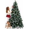 BAKAJI Albero di Natale Super Folto con Base a Croce in Metallo Pieghevole di Altissima Qualità, Montaggio Facile con Rami Foltissimi (Innevato Tirolese, 210 cm)