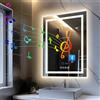 LUVODI Specchio Bagno con Luce Bluetooth Musica: 70x90 cm Specchio bagno LED specchio bluetooth bagno Digitale Specchio Retroilluminato + Frontale Luce, Dimmerabile, con Data Tempo
