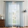 MRTREES 2 Pezzi Tende per interni Trasparenti in Voile Blu Navy con Fettuccia Moderne 140x245 CM Tenda Confezionate a Panello Tende Leggere a Caduta per Camera da Letto e Soggiorno Finestra