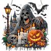 MOTGOM 5D Diamond Painting Pendente Halloween Tristo Mietitore, Kit Acchiappasole per Adulti, Decorazione da Parete con Strass 20 x 20 cm