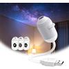 QRTHOTAXIS Proiettore Stelle e Oceano, Proiettore Cielo Stelle e Oceano Rotante 360° Luna USB per Soffitto, Plug and Play, per Camera da Letto e Auto