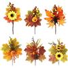TSLBW 6 Pezzi Artificiale Acero Foglie Bacche Rami Decorazioni Autunno Picks con Zucca Girasole Pigne per il Ringraziamento Harvest Festival Indoor Outdoor Home Ornamenti Autunno Decorazione (Stile A)