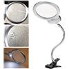 TrAdE Shop Traesio Lampada Lente LED Clip da Tavolo SCRIVANIA Ufficio INGRANDIMENTO con Pinza 2 LED