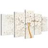 LUMASOUL Quadri Moderni 5 Pezzi su Tela 100x50 cm | 5 parti, composizione decorativa da parete per soggiorno, camera da letto e ufficio