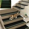 FARYODI 15 tappetini per scale con strisce che si illuminano al buio, autoadesivi, per scale in legno, 100% poliestere TPE, per bambini, anziani e animali domestici, 76 x 20 cm (nero)