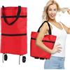 FGXY Carrello Della Spesa, Carrello Spesa Pieghevole, Carrello Pieghevole, Carrello Portaspesa Con Ruote, Portaspesa Ruote, Riutilizzabile, Rispettoso Dell'Ambiente, Pratico(rosso)