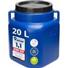 Garronda serbatoio acqua quadrato BPA-free da 20 litri per alimenti, tanica per acqua, contenitore con coperchio, adatto per la conservazione di crauti, fermentazione o salamoia GD-0088, Blu