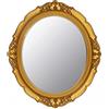 YCHMIR - Specchio decorativo, specchio vintage, specchio da appendere, ovale, dimensioni: 37,6 x 33,3 cm, colore: oro