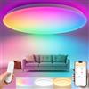 Yeelight Plafoniera Smart 60cm, 4800LM RGBCW Plafoniera LED Dimmerabile Installazione Rapida, 16M Colori DIY, 2700K-6500K, Compatibile Alexa & Google, Controllo App Grande Lampada LED