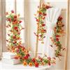 Qivra 2 PCS Fiori di Ciliegio Artificiali, Tralcio di viola artificiale Rosso Arancio 180cm, Ghirlanda di Flor 126 Fiore per Matrimoni Feste Giardini Stanze Decor