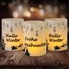 Seutgjie - 12 portacandele decorativi da tavolo, decorazione natalizia per interni, colore nero e oro, per lumini o candele, decorazione natalizia