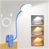 ZAPLIT Lampada da Lettura a Clip Ricaricabile USB-C con Batteria da 2000mAh | 97 LED, 3 Temperature Colore e 10 Luminosità, Luce Libro con Collo Flessibile 40cm per Camera da Letto, Scrivania, Campeggio