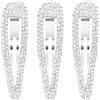 LICHUANUK 3PCS Fermagli Capelli Donna Eleganti Argento Crystal Cristallo Mollette Strass Grande per Ragazze Moglie Regalo Festa