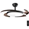 Cecotec Ventilatore da Soffitto con Luce con Pale Retrattili EnergySilence Aero 4500 Puzzle Invisible Black&darkWood.30W, Motore DC, Diametro 42", Luce LED, Telecomando, Timer, Funzione Estate/Inverno