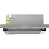 EVVO Cappa aspirante 60 cm telescopico CE10, potenza 350 m³/h, filtro in alluminio a 3 strati, 2 velocità, filtro al carbone attivo, luce LED, efficienza energetica A, finitura inox