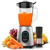 Cecotec Frullatore a Bicchiere Power Black Titanium 2000MAX Inox Pro. 1800W, 27800RPM, 8 Lame Titanio Nero, Caraffa Vetro 1.8L, 2 Velocità, Pulse, Tritaghiaccio, Lavastoviglie, Filtro Frullato