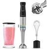Cecotec Frullatore a immersione Katana TotalDestroy 1200xl Cream, 1200 W, 21 velocità e turbo, 4 fogli con titanio nero, antisalpaduras, piede extralargo, nave da 800 ml.