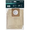 Cecotec Sacchetti per Aspirapolvere a Traino Conga PowerBag 2500 Compact Plus. Borse Igieniche, Include 3 sacchetti compatibili Conga Powerbag 2500 Compact Plus, Sacchetti per la polvere autosvuotanti