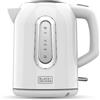 Black+Decker BXKE2204E, bollitore elettrico, 1,7L, 2200W, base a 360°, leggero, spegnimento automatico, vetro graduato per l'acqua, resistenza elettrica nascosta, filtro rimovibile, leggero.